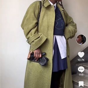 ISO COS Oversized  Wool-tailored Green Coat